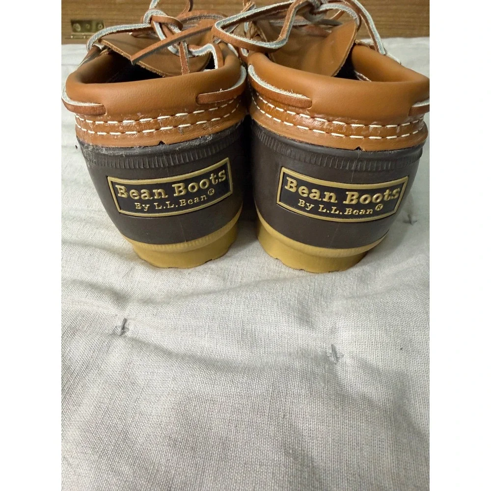 LL Bean Rubber Moc Bean Boots Womens 8 Brown Tan Waterproof Duck Shoes USA Made